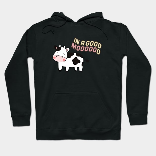 In a good mood - cow Hoodie by zaiynabhw